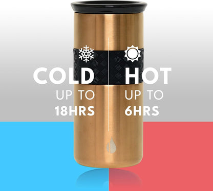 Elemental Artisan Insulated Tumbler, Triple Wall Coffee Travel Mug, Reusable Stainless Steel Coffee Tumbler with Ceramic Lid, Thermal Coffee Cups for Hot (6 Hrs) & Cold (18 Hrs), 16oz - Forest Green
