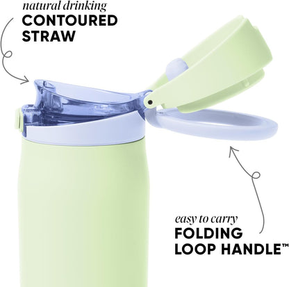 Simple Modern Mesa Loop Water Bottle with Covered Straw and Handle | 24oz Cup Holder Friendly Insulated Stainless Steel Bottles for Travel, Sports and School | Iris Sage - Colors B