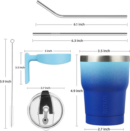 BJPKPK Tumbler With Handle And Straw Lid 40 oz Stainless Steel Insulated Coffee Tumbler Cups For Home, Office or Car,Turquoise