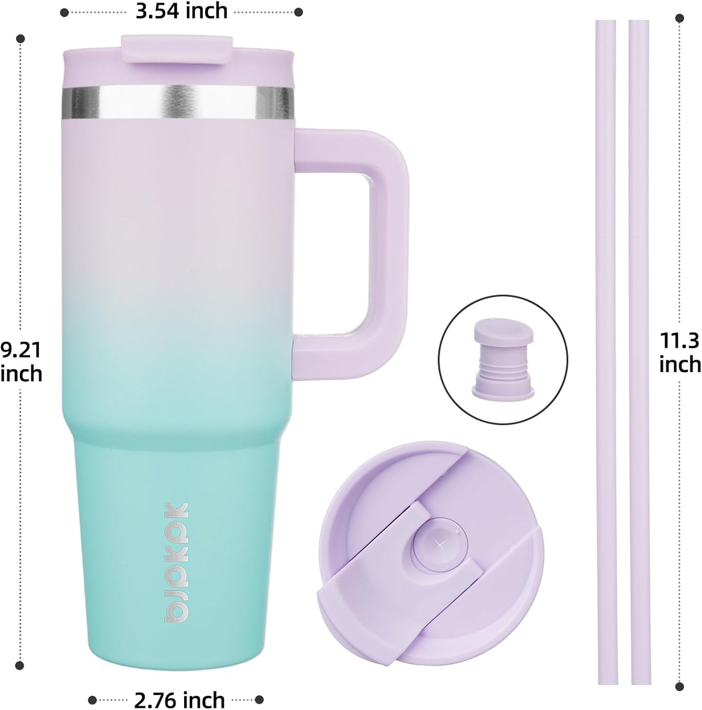 BJPKPK 30oz Stainless Steel Insulated Tumbler With Handle And Lid Straw Travel Coffee Mug Thermal Cup,Black