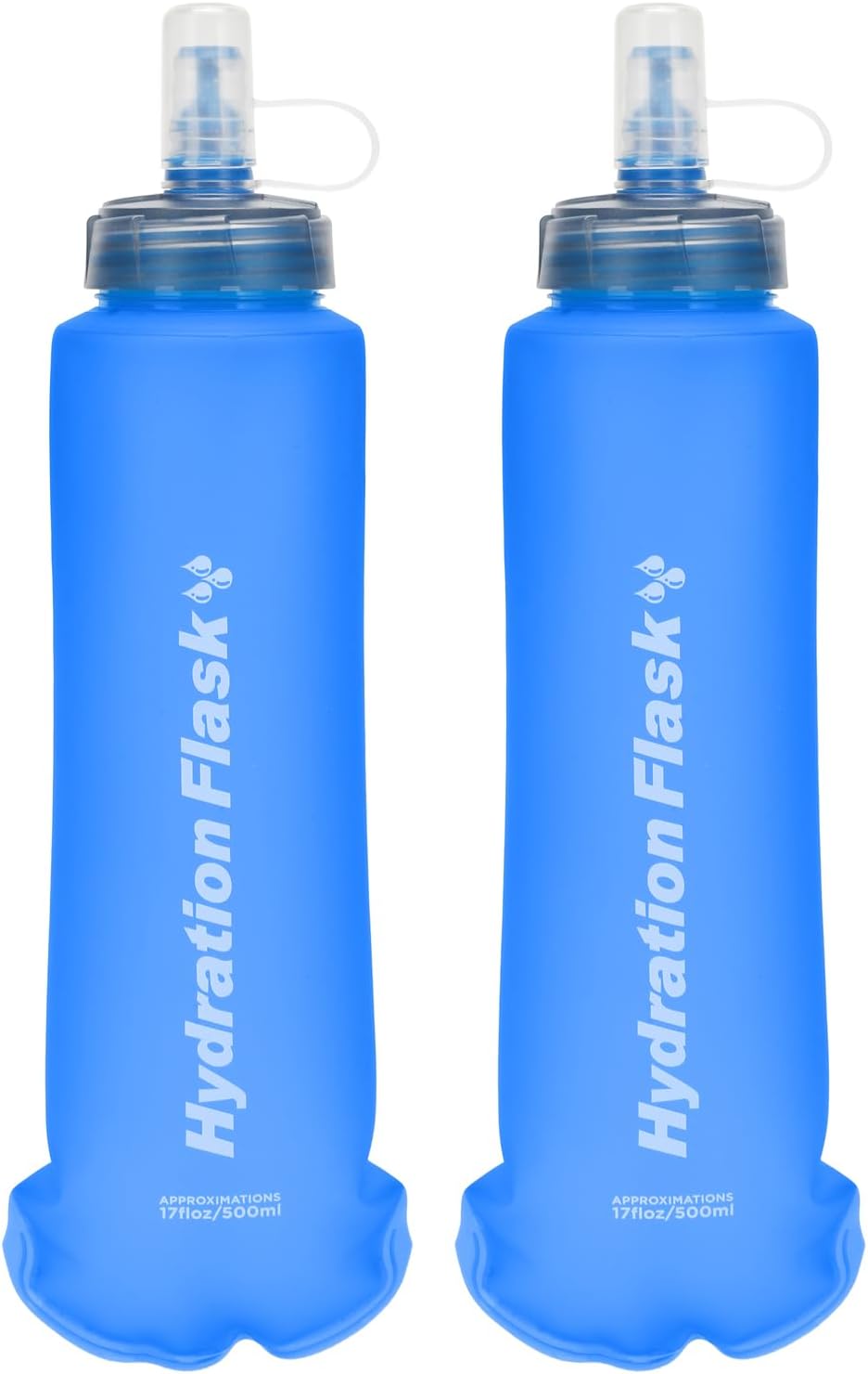 TRIWONDER Handheld Water Bottle for Running, Quick Grip Chill 17 oz Handheld Soft Water Bottle with Hand Strap Hydration Pack, BPA Sport Soft Flask (Blue)