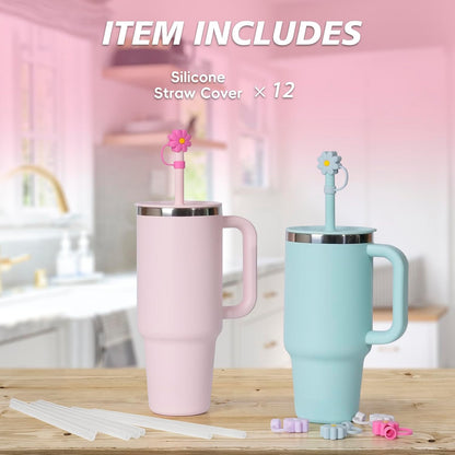 Jetstop Straw Cover Cap for Hydro flask tumblers - Dust Proof 10mm Silicone Stoppers compatible with Hydroflask Press-in Straw Lid