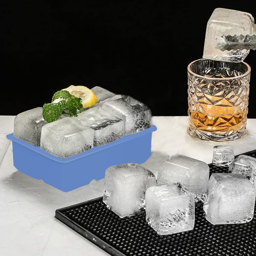 ROTTAY Ice Cube Trays (Set of 2), Sphere Ice Ball Maker with Lid & Large Square Ice Cube Maker for Whiskey, Cocktails and Homemade, Keep Drinks Chilled Black