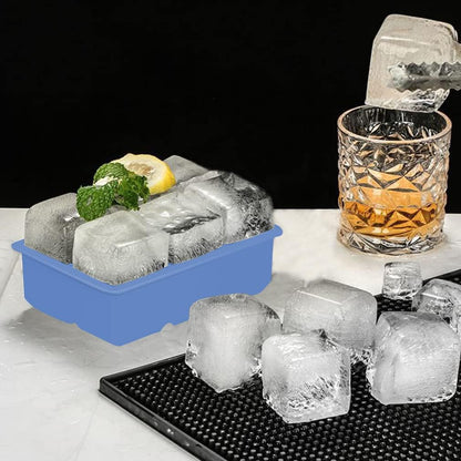 ROTTAY Ice Cube Trays (Set of 2), Sphere Ice Ball Maker with Lid & Large Square Ice Cube Maker for Whiskey, Cocktails and Homemade, Keep Drinks Chilled Black