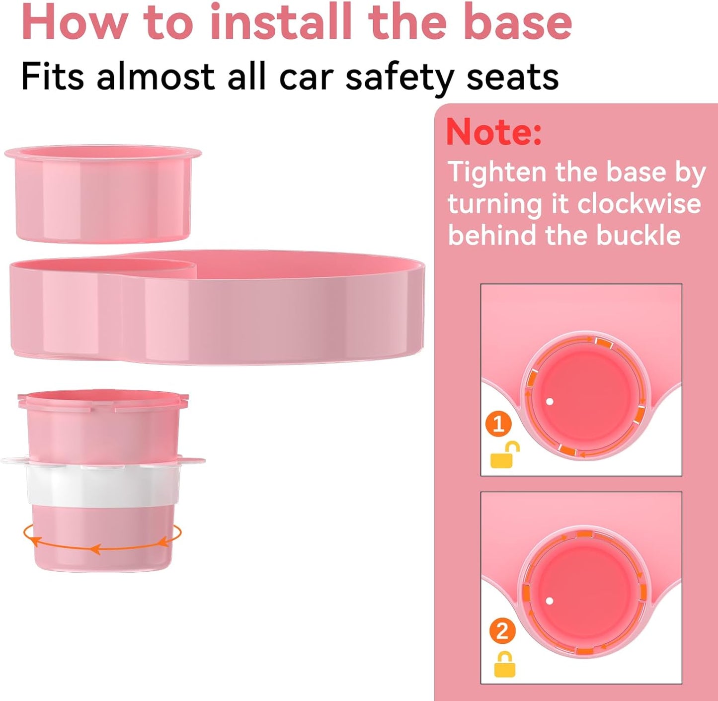 [2 Packs] Kids Car Seat Tray, Travel Tray with Cup Holder for Toddler Baby, Kids Car Seat Food Snack Organizer for Road Trip, Stroller snack, travel must haves - Pink