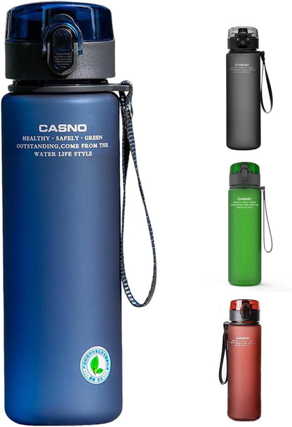 DEARART 20oz Water Bottles with Locked Button, Frosted Bottle One Hand, 100% Leakproof No Straw Direct Spout, Suit Sport Office School Travel Yoga Gym, Red
