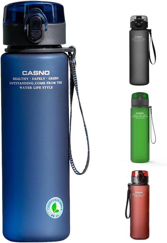 DEARART 20oz Water Bottles with Locked Button, Frosted Bottle One Hand, 100% Leakproof No Straw Direct Spout, Suit Sport Office School Travel Yoga Gym, Red