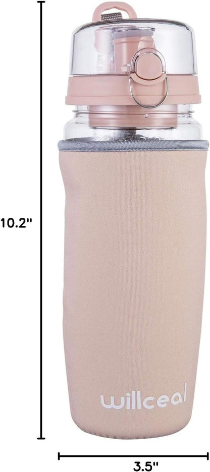 Fruit Infuser Water Bottle 32oz- Durable, Large - BPA Free Tritan, Flip Lid, Leak Proof Design - Sports, Camping