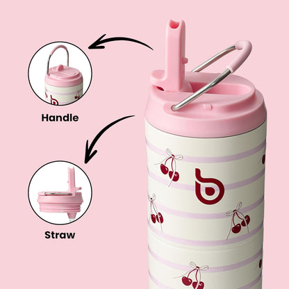 BOTTLE BOTTLE Insulated Water Bottle 24oz with Straw Lid and Handle for Sports Travel Gym Stainless Steel Water Bottles Double-Wall Vacuum Metal Leak Proof BPA-Free