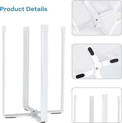 Kitchen Countertop Drying Rack for Bottles, Cups and Plastic Bags - Multifunctional Holder with Shelf and Trash Bag, White