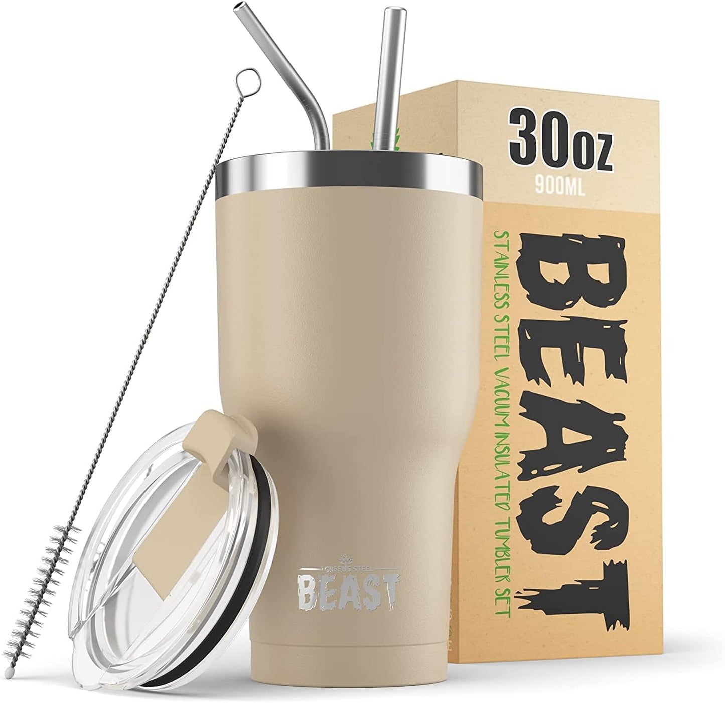 Beast 10 oz Tumbler Stainless Steel Vacuum Insulated Coffee Ice Cup Double Wall Travel Flask (Arctic White)