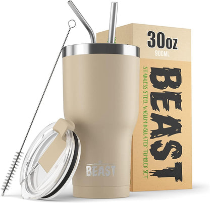 Beast 10 oz Tumbler Stainless Steel Vacuum Insulated Coffee Ice Cup Double Wall Travel Flask (Arctic White)