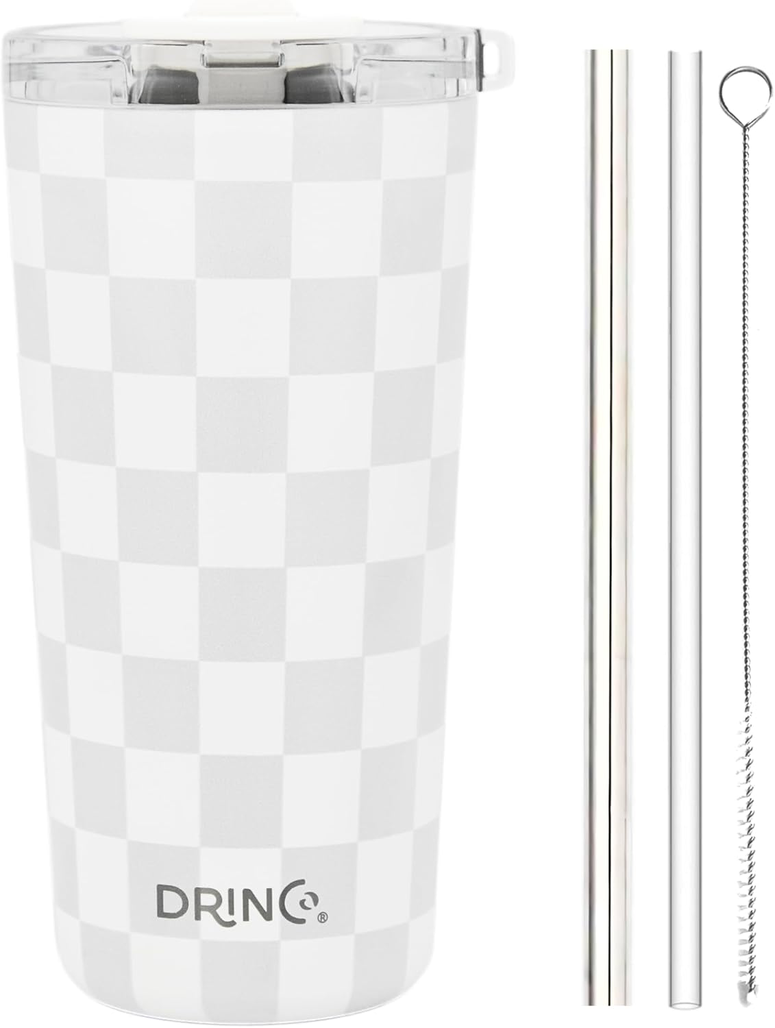 Drinco - 20 oz Stainless Steel Tumbler | Double Walled Vacuum Insulated Mug With Lid, 2 Straws, For Hot & Cold Drinks (20oz Dragonfly)