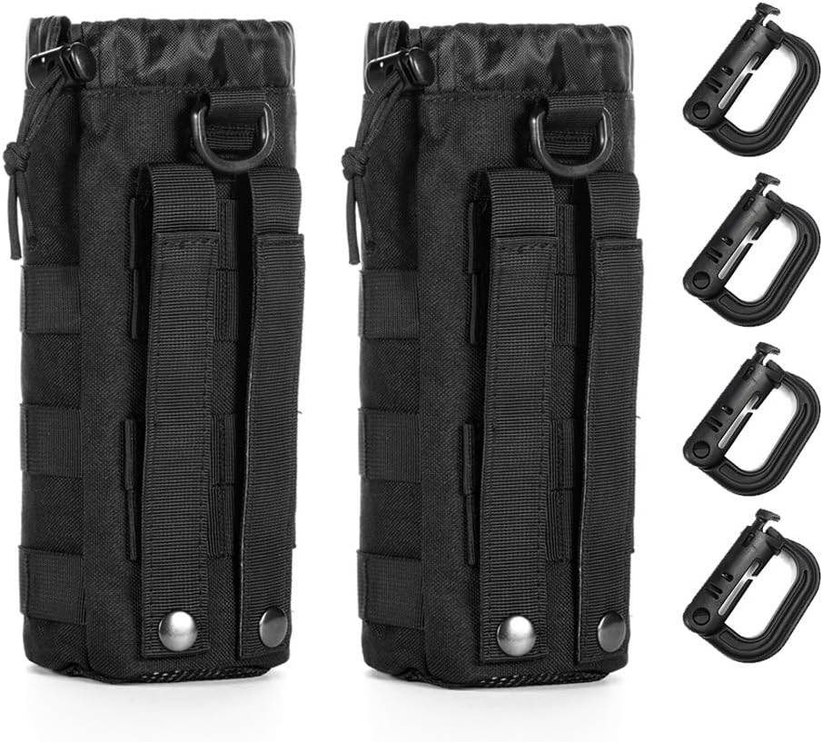 Upgraded Tactical Drawstring Molle Water Bottle Holder Tactical Pouches