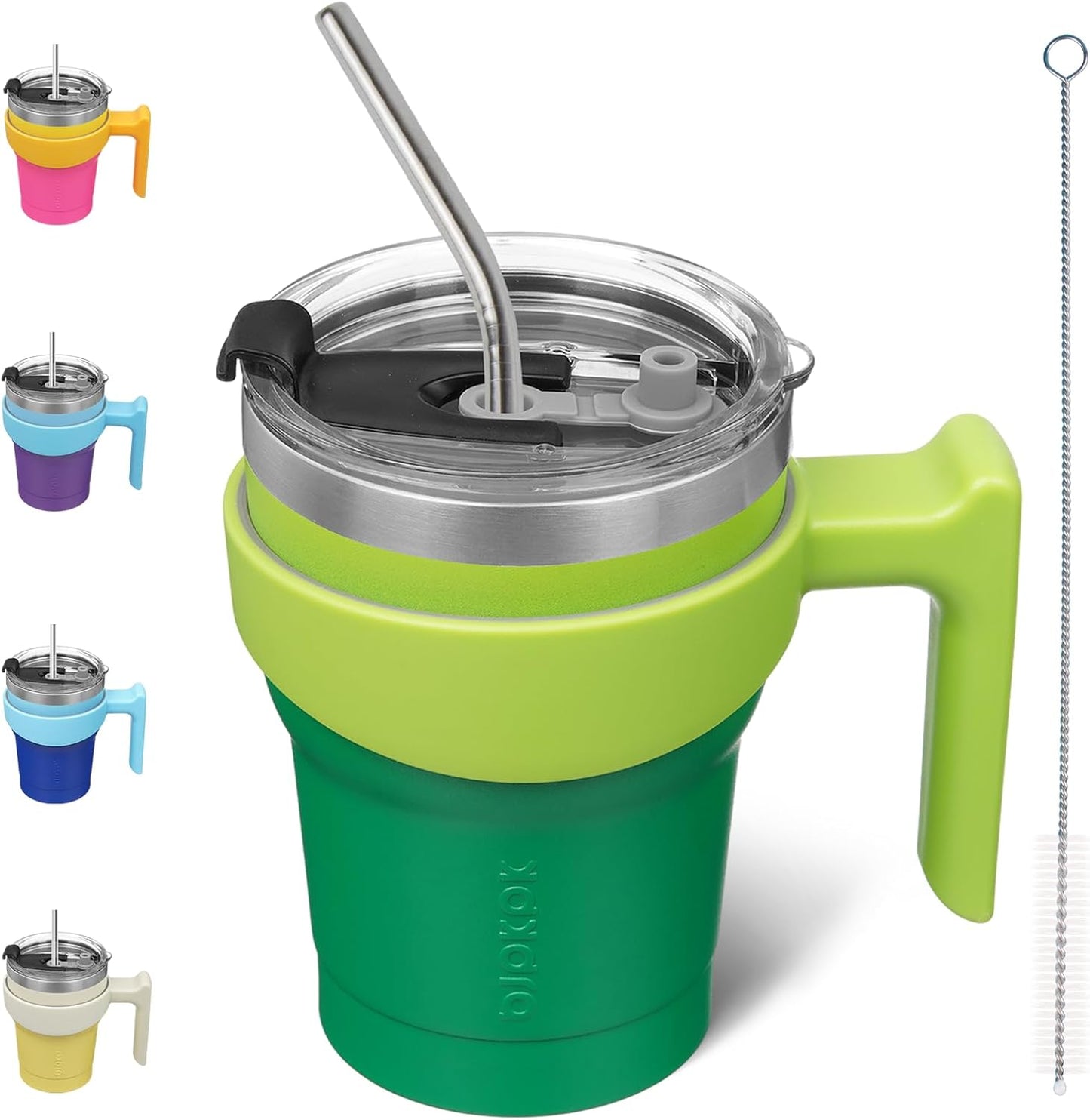 BJPKPK Tumbler With Handle And Straw Lid 40 oz Stainless Steel Insulated Coffee Tumbler Cups For Home, Office or Car,Turquoise