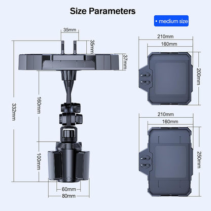 Car Cup Holder Tray, 5 in 1 Adjustable Car Cup Holder Expander Detachable Car Food Tray & Organizer – Automotive Cup Tray Table 9.8”with 360° Rotation with Phone Mount, Fit in 2.6"-3.9" Car Holder