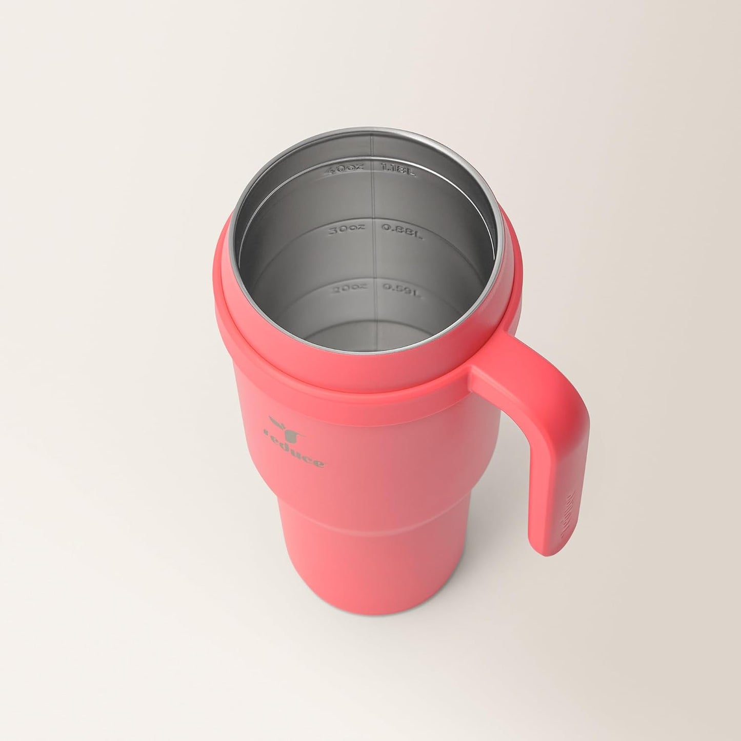 REDUCE 24 oz Stainless Steel Tumbler with Handle - Dual-Wall Vacuum Insulated Travel Mug, Sweat-Proof Lid & Reusable Straw - Keeps Drinks Cold for 24 Hrs, Fits Cupholders, Dishwasher Safe - Lilac Bud