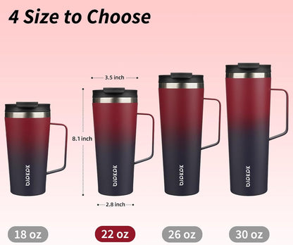 BJPKPK Insulated Tumbler with Handle, 18oz Insulated Tumblers with Lid and Straw, Stainless Steel Metal Water Bottles, Coffee Travel Mugs, Cups, Marshmallow