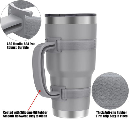 11 Colors Anti-Slip Adjustable Tumbler Cup Handle Fit 20 Oz to 44 Oz of YETI, RTIC, Ozark Trail, Simple Modern, SIC, SUNWILL, Tervis and More Brand Travel Tumbler Cup Mug NO Brand Limitid Black