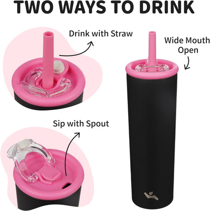 Konokyo 25oz Insulated Tumbler with Lid and Straw, Reusable Iced Coffee Cup with Lid, Travel Coffee Mug, BPA-Free, Leak-Proof and Durable, Oasis