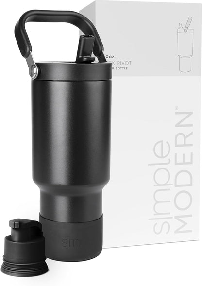 Simple Modern Trek Pivot | 40oz Flip Straw Tumbler with Handle | Water Bottle & Boot | Interchangeable Straw & Chug Lids | Insulated Stainless Steel Jug | Gym Sports Outdoors | Forest - Colors A