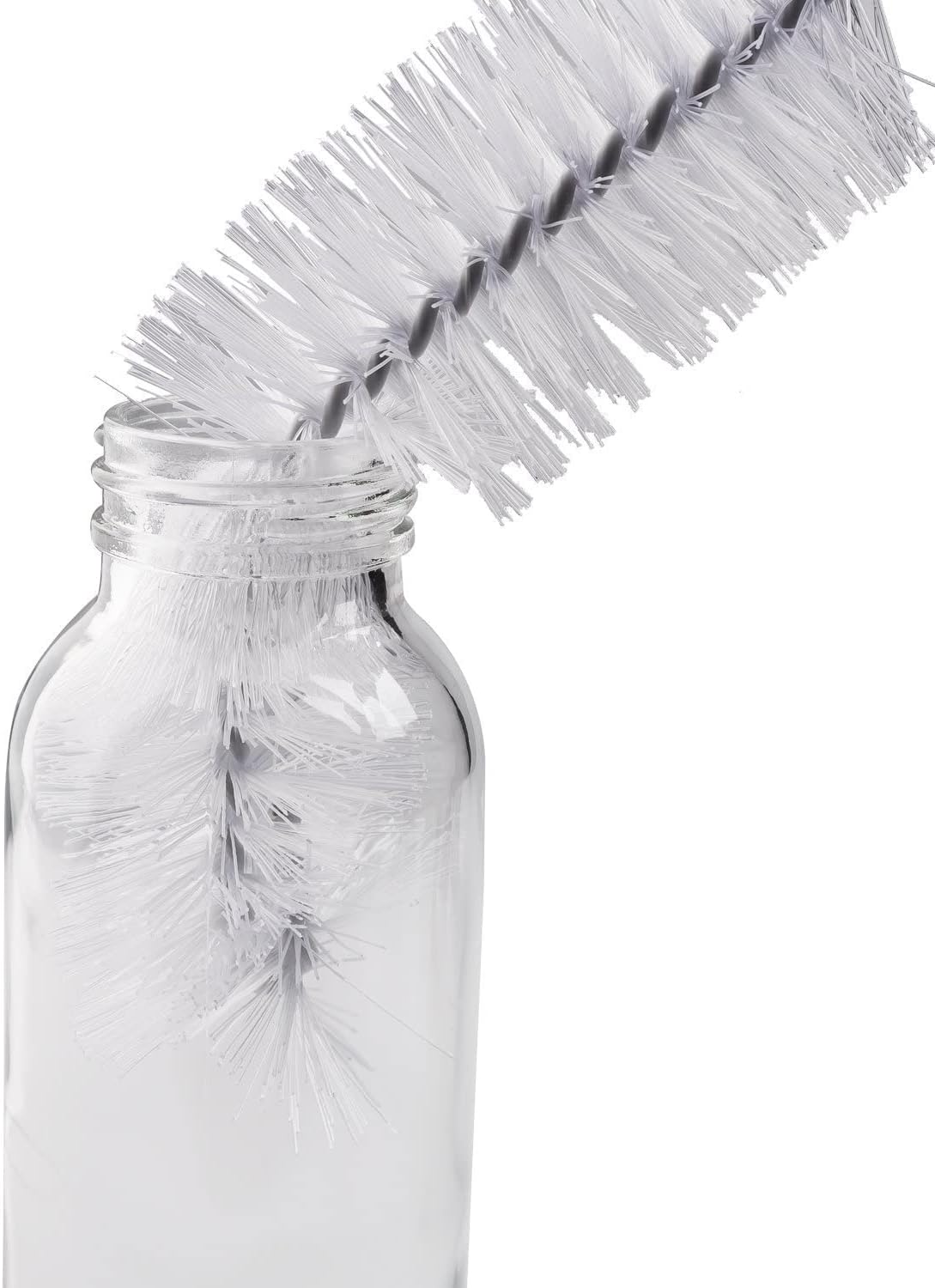 Long Bottle Brush, 17 in Bendable Cleaner Brushes for Cleaning Neck Beer Bottles, Wine, Baby Bottles, Water Bottles, Tumblers, Flask, Bird Feeder, Vase, Pipes and Brewing Supplies Black/1Pack