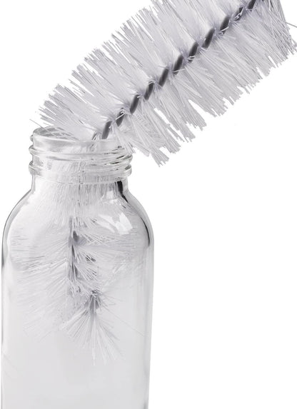 Long Bottle Brush, 17 in Bendable Cleaner Brushes for Cleaning Neck Beer Bottles, Wine, Baby Bottles, Water Bottles, Tumblers, Flask, Bird Feeder, Vase, Pipes and Brewing Supplies Black/1Pack