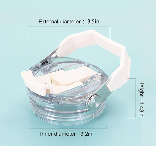 30oz & 20oz Replacement Lid for Stanley IceFlow Stainless Steel Tumbler，2 PCS Spill Proof Tumbler Cover with Handle & 2-in-1 Flip Straw Spout，Leak-Proof Splash Resistant (Grey)