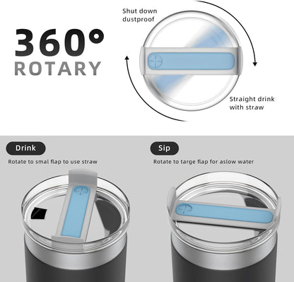 2 Pcs Replacement 40 oz Tumbler Lid for Stanley Cup, Dustproof Spill Proof Splash Resistant Tumbler Covers Fit for Stanley Tumbler and More Coffee Mugs(White)