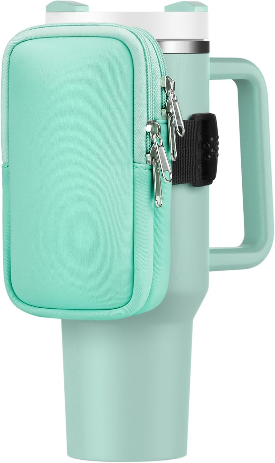 Water Bottle Pouch For Stanley Cup 40oz 30oz, Running Water Bottle Bag for Cards, Keys, Phone, Gym Accessories For Men Women, Travel Tumbler Mug Pouch Compatible With Stanley, Simple Modern