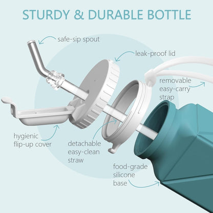 BEAUTAIL Collapsible Water Bottles 20.6oz, Silicone Foldable Portable Travel Water Bottle, Lightweight Reusable Leakproof for Traveling Camping Hiking Cycling Yoga Sports Outdoor