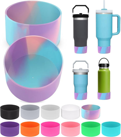 PICcircuit 2PCS for Stanley Boot, Silicone Bottom for Quencher Adventure 40oz 30oz IceFlow 20oz 30oz Bottle&for Hydroflask Tumbler 12-24oz for Stanley Cup Accessories Avoid Scratches&Noise