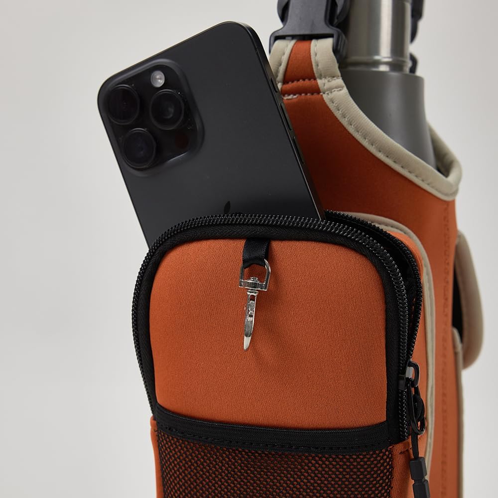 VAKAER Magnetic Gym Bag, Water Bottle Carrier Holder with Phone Pocket & Adjustable Strap,10 Ultra-Strong Magnets Stick to Fitness equipment, Workout Accessories Pouch for Women & Men