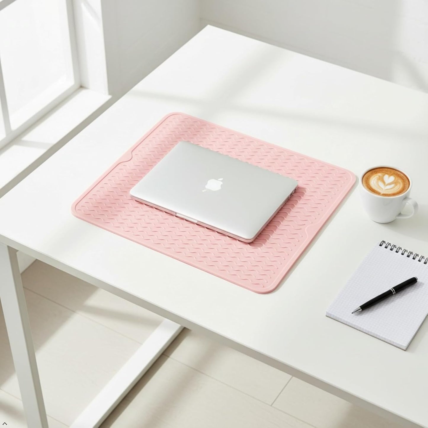 Silicone Drying Mat 16 × 12 – Gray Non-Slip Sink Mat for Kitchen Counter, Heat-Resistant Food-Grade Dish Pad, Easy-Clean Multipurpose Drawer Liner (Gray, 16'' x 12'')