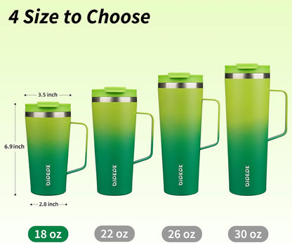 BJPKPK Insulated Tumbler with Handle, 18oz Insulated Tumblers with Lid and Straw, Stainless Steel Metal Water Bottles, Coffee Travel Mugs, Cups, Marshmallow