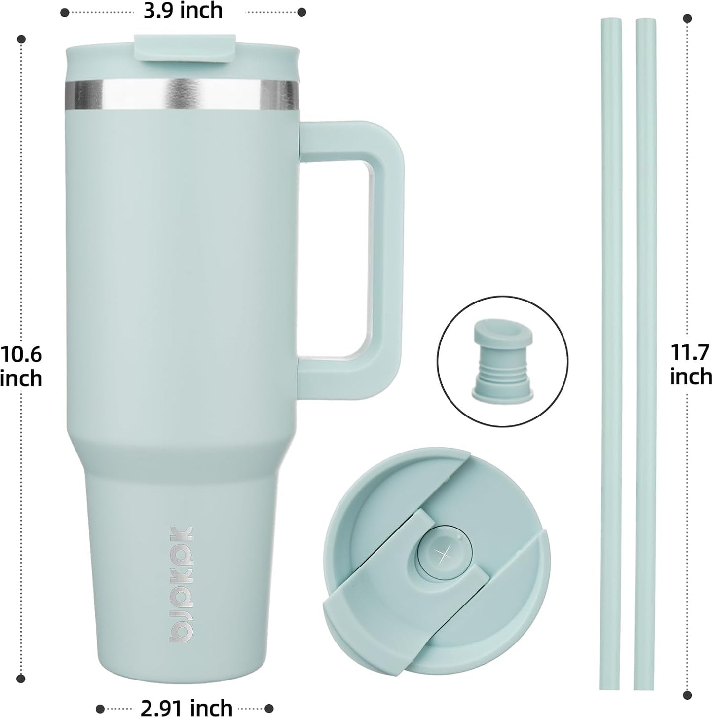 BJPKPK 30oz Stainless Steel Insulated Tumbler With Handle And Lid Straw Travel Coffee Mug Thermal Cup,Black
