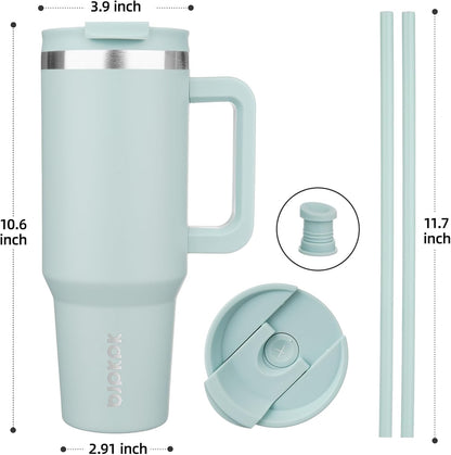 BJPKPK 30oz Stainless Steel Insulated Tumbler With Handle And Lid Straw Travel Coffee Mug Thermal Cup,Black