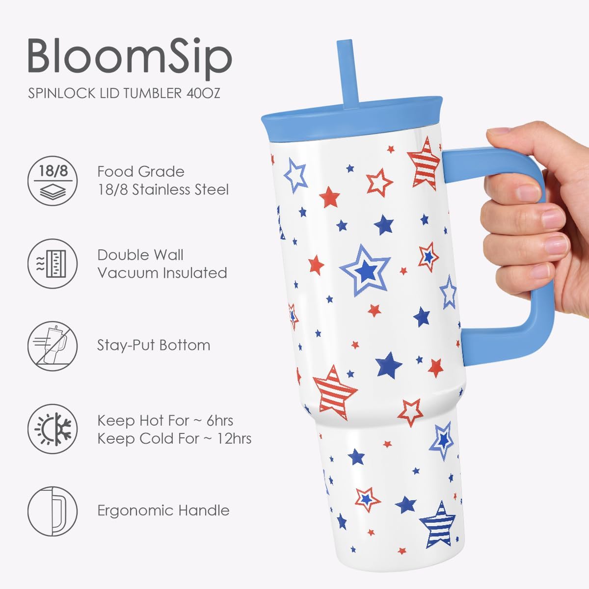 SANDJEST Pickleball Stainless Steel Locking Lid Silicone Straw Tumbler with Handle 40oz, Insulated Stainless Steel Travel Cup for Women Girls Friends Players, Gift Idea for Birthday Christmas