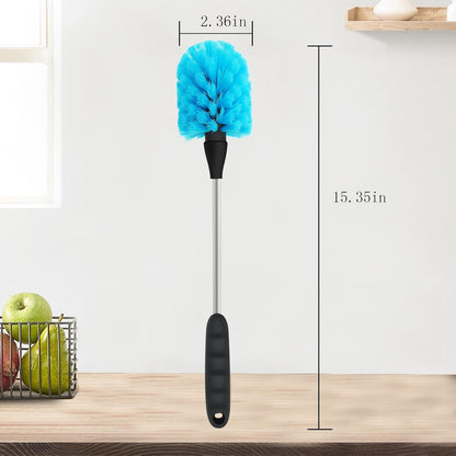 Long Bottle Brush, 17 in Bendable Cleaner Brushes for Cleaning Neck Beer Bottles, Wine, Baby Bottles, Water Bottles, Tumblers, Flask, Bird Feeder, Vase, Pipes and Brewing Supplies Black/1Pack