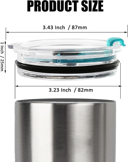 2 Pcs Tumbler Flip Lid for 20oz Water Bottle, Plastic Cup Replacement Cover, Spill Proof for Travel Mug Bottle (Black, Flip)