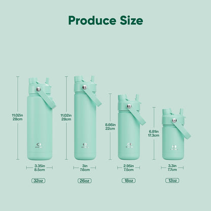 ENCOOL Insulated Water Bottle with Straw Stainless Steel Water Bottle, Leak-Proof, BPA-Free, Double Wall Vacuum Keeps Cold for 24 Hours for Sports, Travel, School (26 oz, Cotton Candy) - Colors A