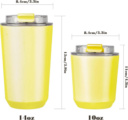 Puraville Insulated Tumblers with Lid, 14 oz Travel Coffee Mug Stainless Steel Vacuum Cup, Leak Proof Reusable Double Walled Coffee Tumbler for Iced and Hot Drinks, Cream