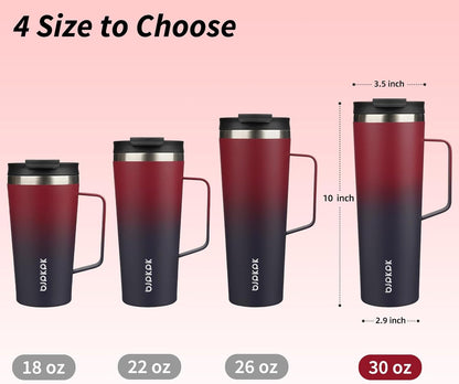 BJPKPK Insulated Tumbler with Handle, 18oz Insulated Tumblers with Lid and Straw, Stainless Steel Metal Water Bottles, Coffee Travel Mugs, Cups, Marshmallow