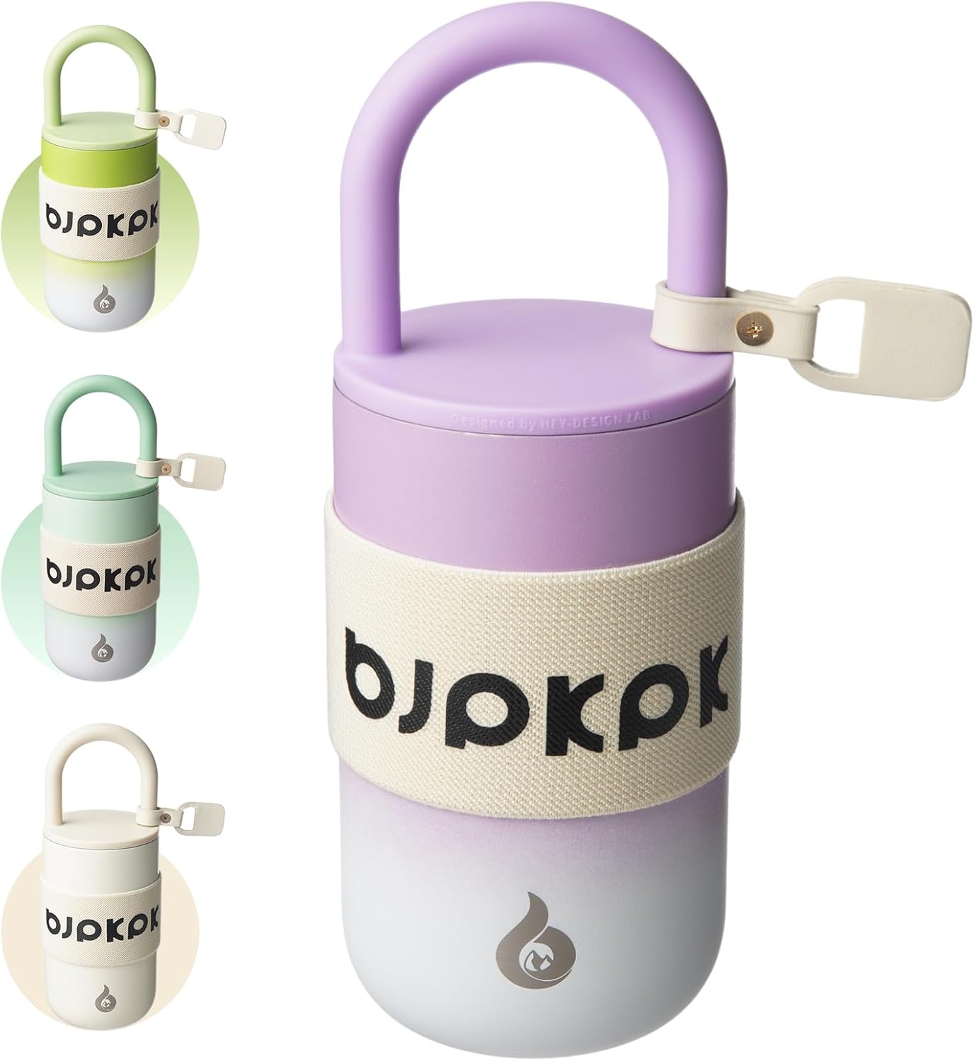 BJPKPK 13oz Insulated Stainless Steel Loop Tumbler With Lid And Handle Travel Coffee Mug Thermal Cup,Latte