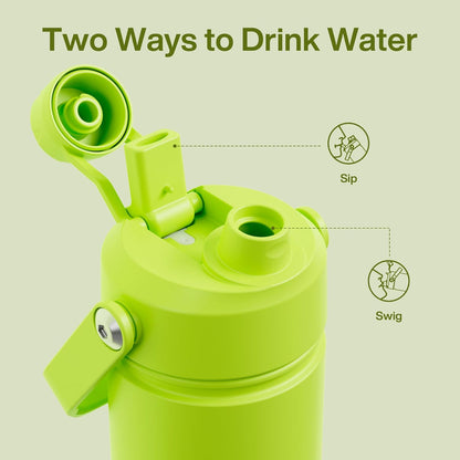 ENCOOL Insulated Water Bottle with Straw Stainless Steel Water Bottle, Leak-Proof, BPA-Free, Double Wall Vacuum Keeps Cold for 24 Hours for Sports, Travel, School (26 oz, Cotton Candy) - Colors A