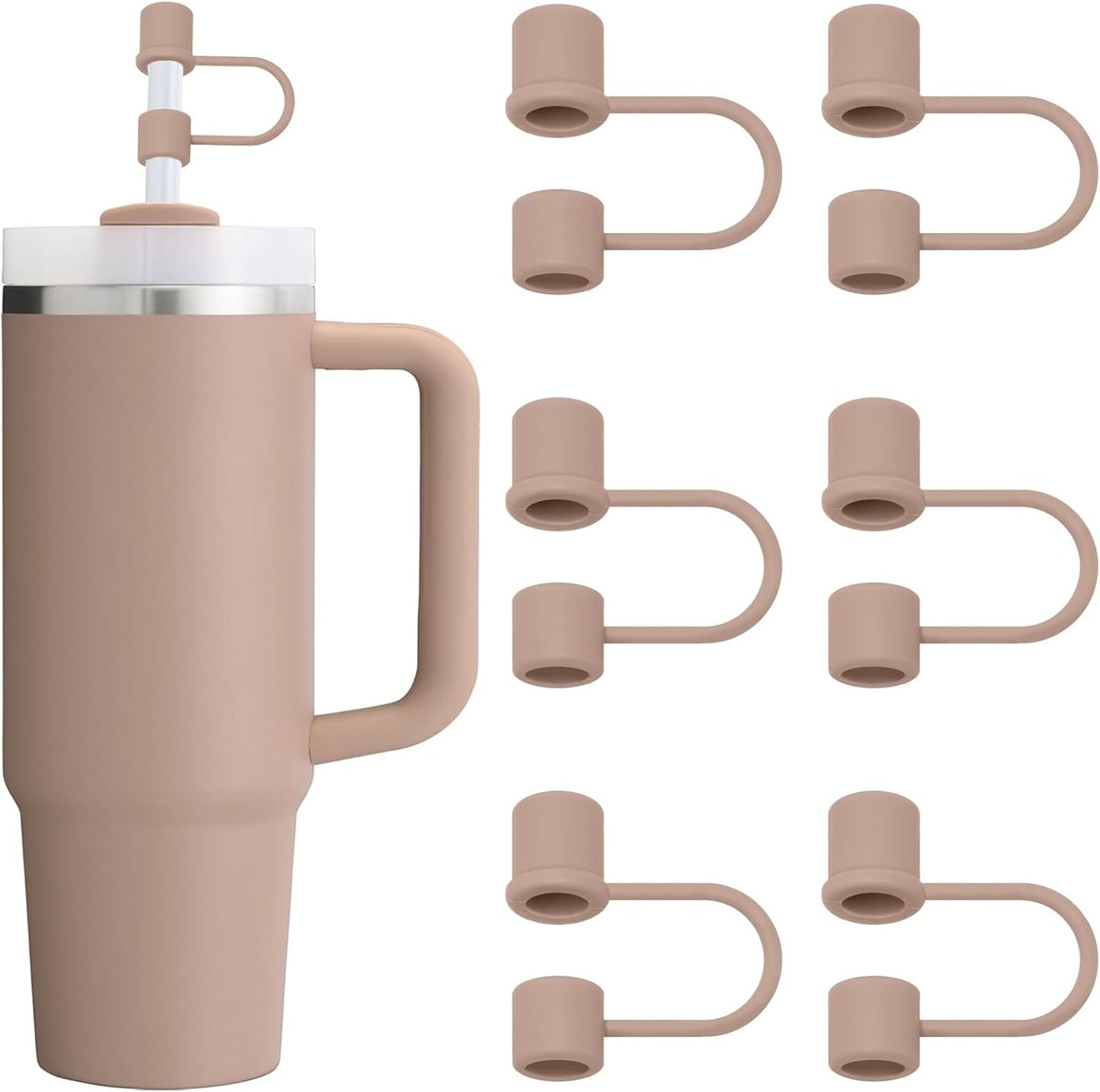 6PCS Silicone Straw Covers Caps Compatible with Stanley 30&40 Oz Tumbler Accessories Simple Straw Toppers Reusable Caps for Stanley Cup 10mm 0.4in Straws (Colorful 1)