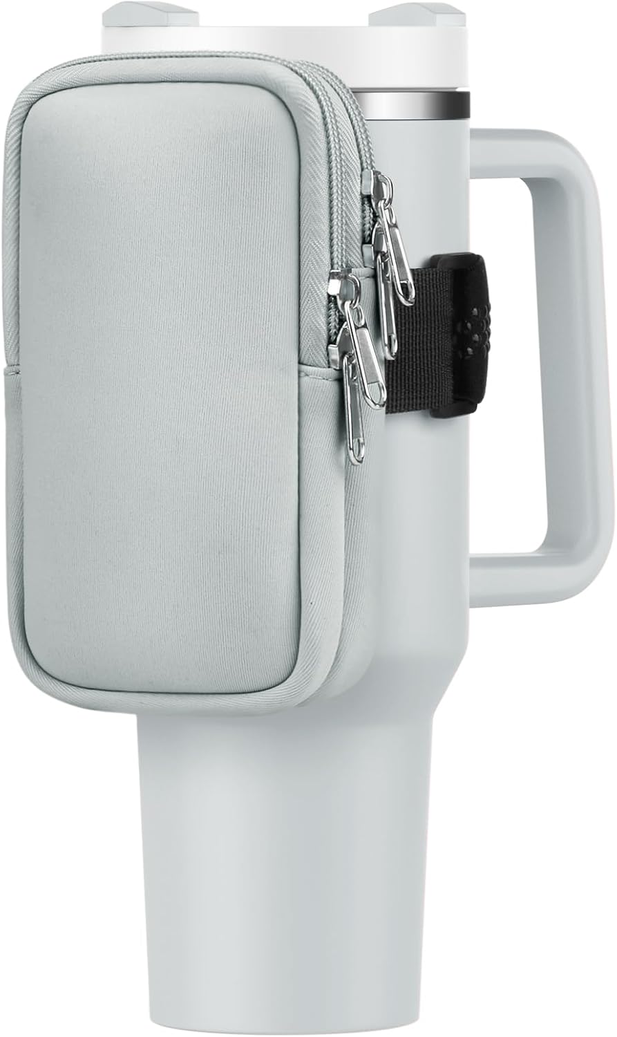 Water Bottle Pouch For Stanley Cup 40oz 30oz, Running Water Bottle Bag for Cards, Keys, Phone, Gym Accessories For Men Women, Travel Tumbler Mug Pouch Compatible With Stanley, Simple Modern