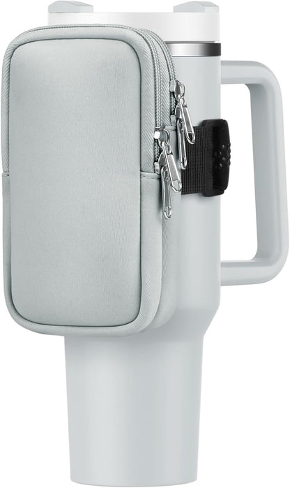 Water Bottle Pouch For Stanley Cup 40oz 30oz, Running Water Bottle Bag for Cards, Keys, Phone, Gym Accessories For Men Women, Travel Tumbler Mug Pouch Compatible With Stanley, Simple Modern