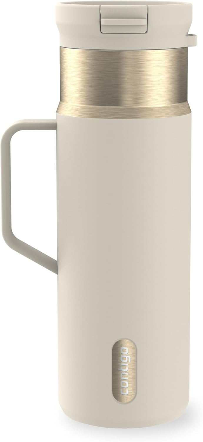 Contigo SnapSeal 30 oz Stainless Steel Vacuum-Insulated Tumbler with Handle & Reusable Straw, Leakproof AutoClose Lid, Cup Holder Friendly, BPA-Free & Lead-Free, Dishwasher Safe