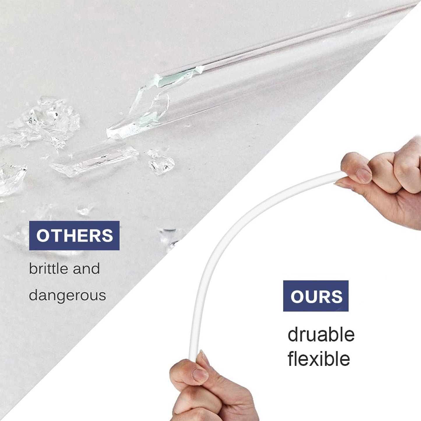 Replacement Straw Compatible with Stanley 40 oz 30 oz Cup Tumbler, 6 Pack Reusable Straw with Cleaning Brush, Plastic, Clear